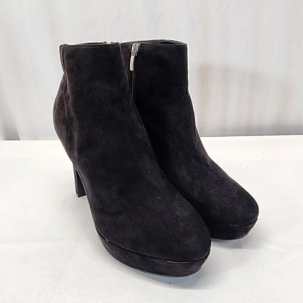Nine West Glowup Platform Booties Size 8 Black